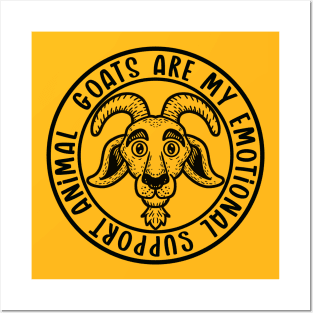 Emotional Support Goat (Lineal) Posters and Art